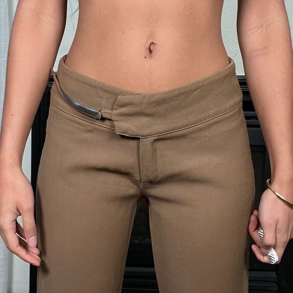 Italian Vintage - Vintage Beige Mid Rise Flare Pants (S) - Picture 9 of 12